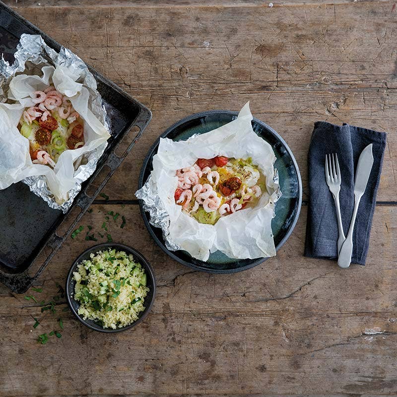 Torsk- och räkpaket med couscous - ViktVäktarna