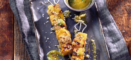 Gegrillter Tofu mit Mango-Limetten-Creme
