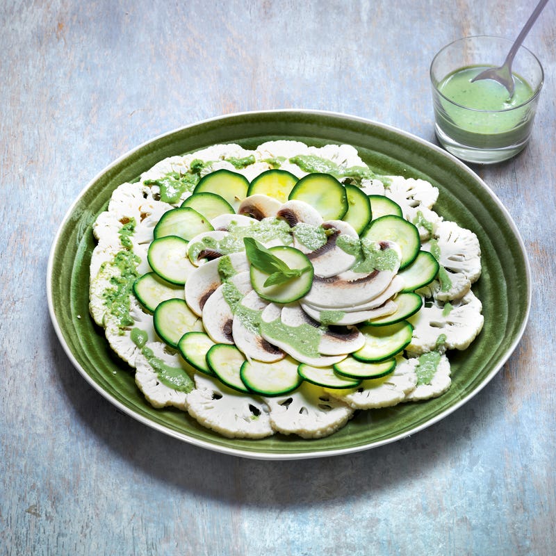 Carpaccio de légumes au "pesto" vert