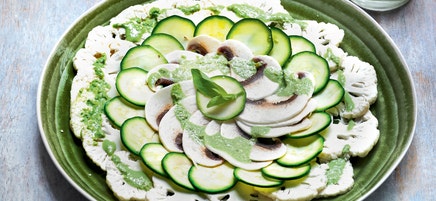Carpaccio de légumes au "pesto" vert