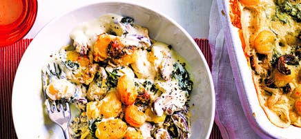 Baked mushroom & spinach gnocchi