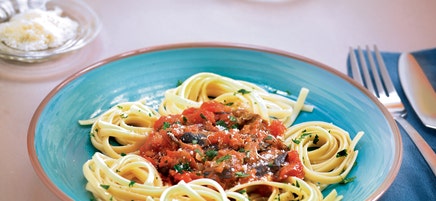 Linguines, sauce parmesane à l'aubergine