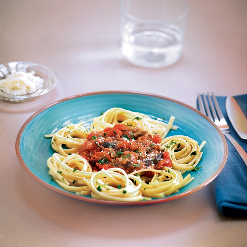 Linguines, sauce parmesane à l'aubergine