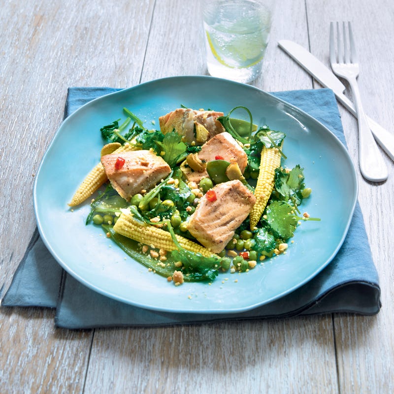 Stir Fry de saumon au gingembre