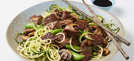 Ginger beef stir-fry with zoodles