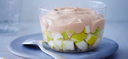 Yaourt au chocolat et poire