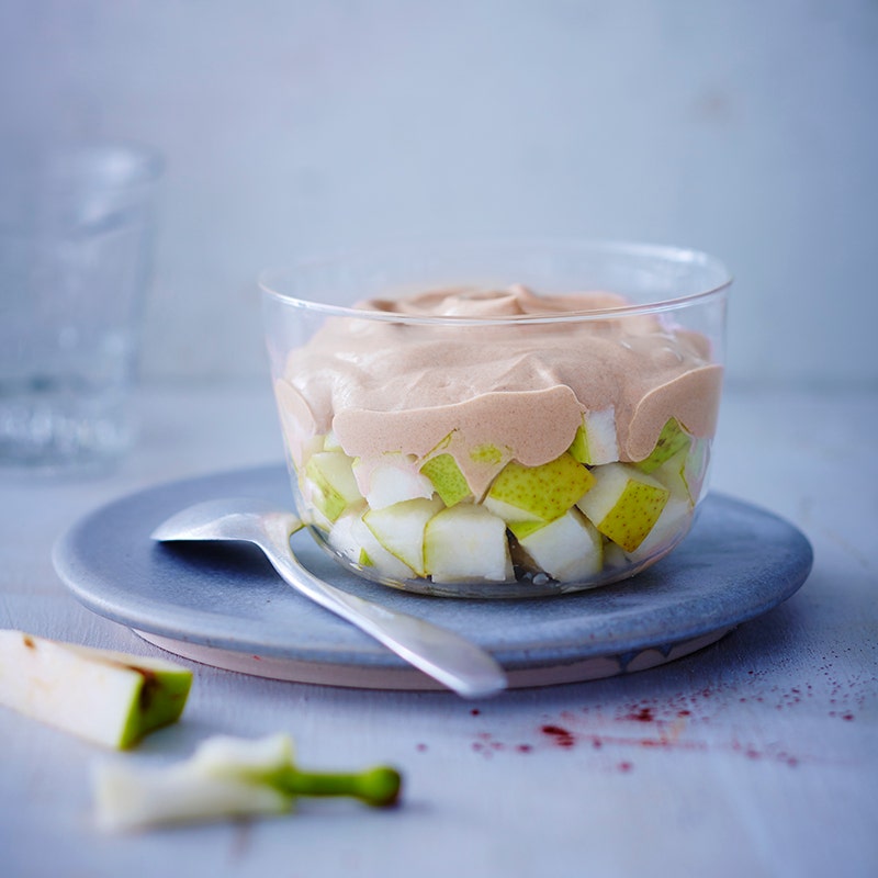 Chocoladeyoghurt met peer