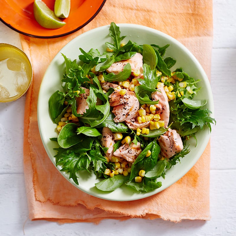 Photo of Grilled salmon, corn and basil salad by WW