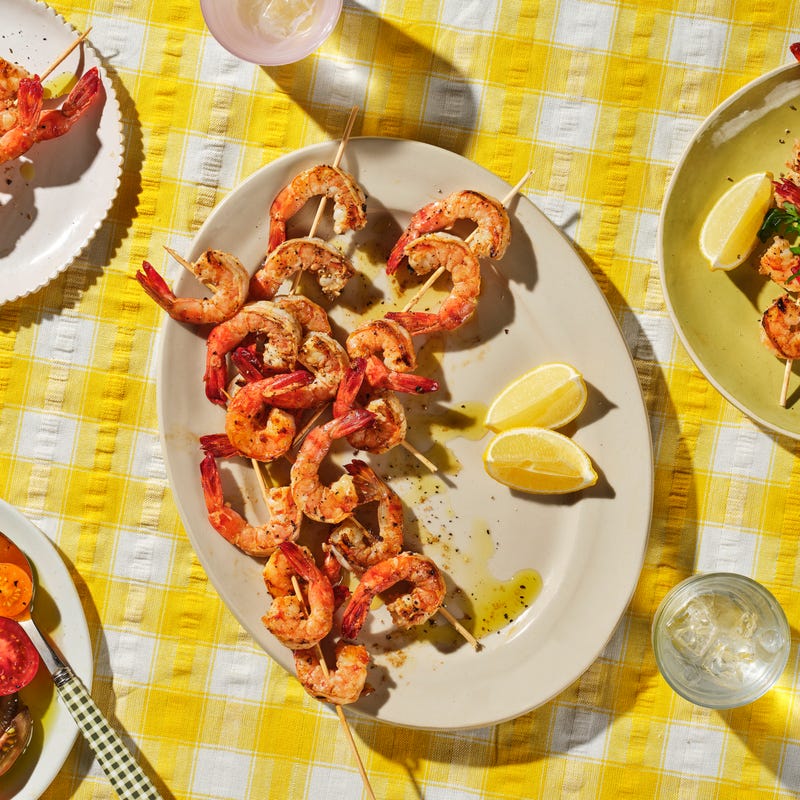 Brochettes de crevettes grillées