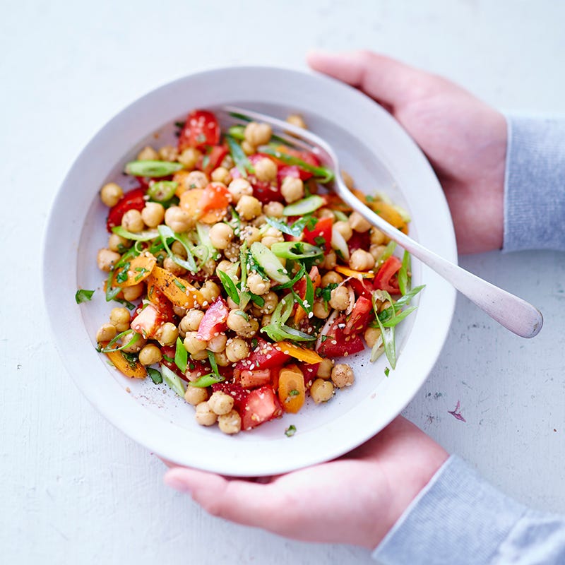 Kikkererwtensalade met tomaat