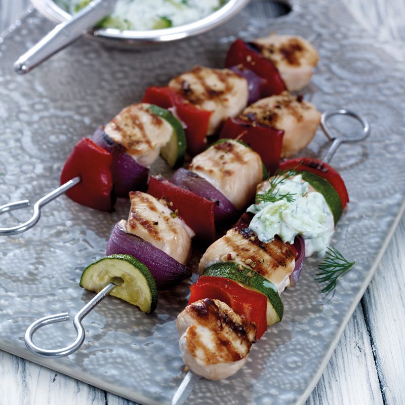 Hähnchen-Gemüse-Spieße