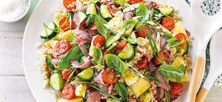 Roastbeef-Bulgur-Salat mit Ananas