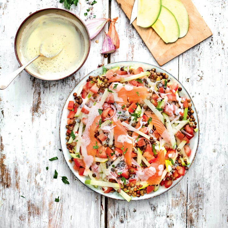 Salade de lentilles au saumon