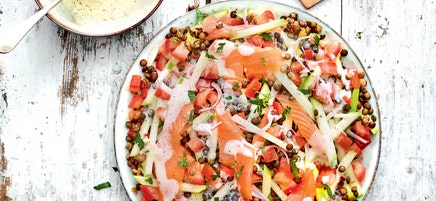 Salade de lentilles au saumon