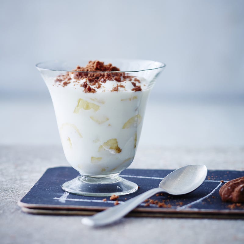 Yaourt, banane et cacao