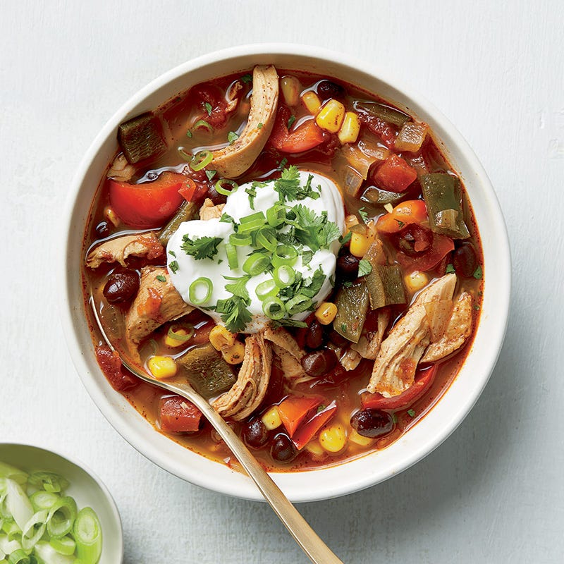 Pulled chicken ancho chile and black bean soup