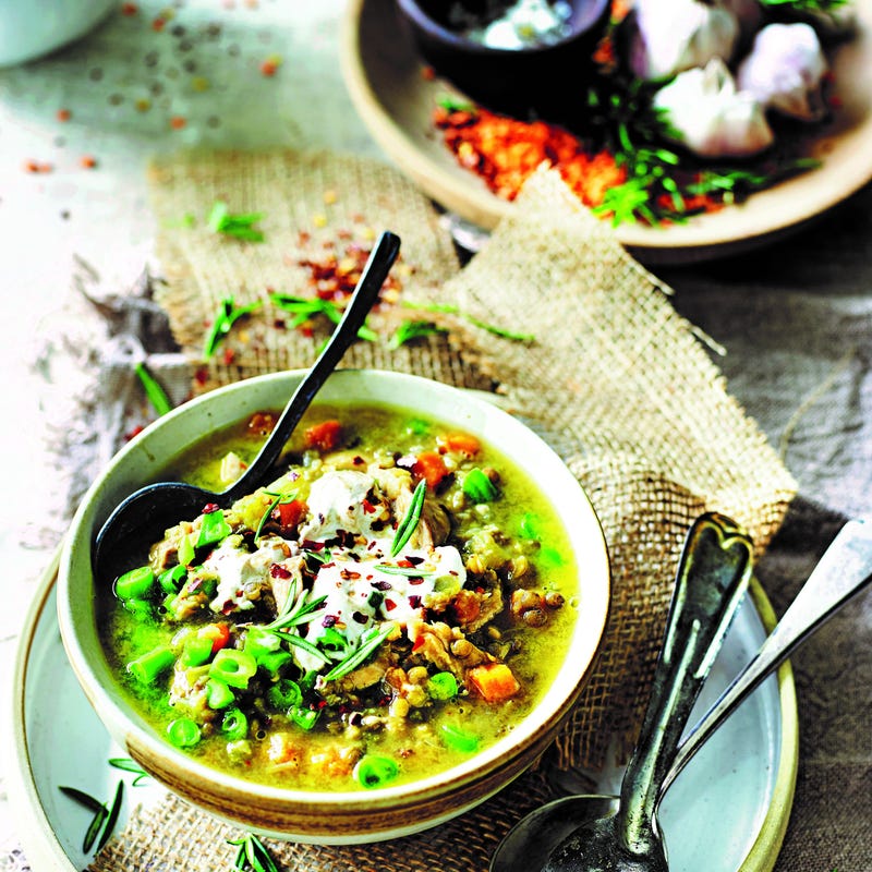 Photo of Chicken & lentil soup with spiced yogurt by WW