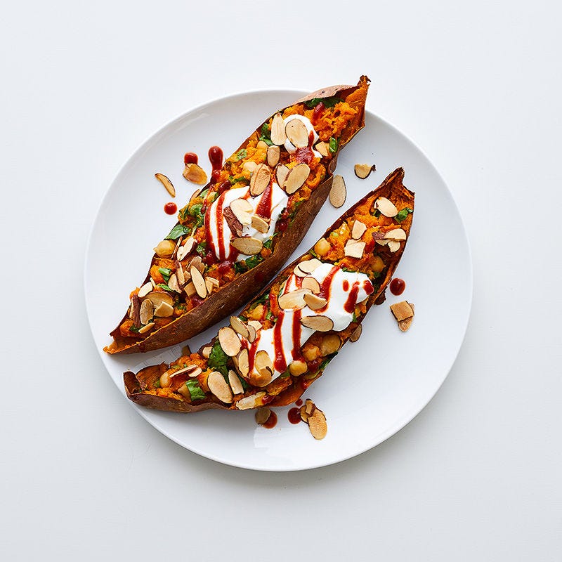 Photo of Stuffed sweet potatoes with spinach and chickpeas by WW
