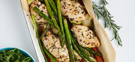 Orange, rosemary and chilli chicken tray bake