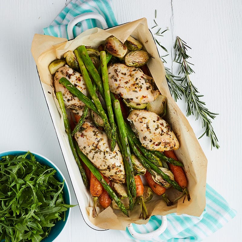 Orange, rosemary and chilli chicken tray bake