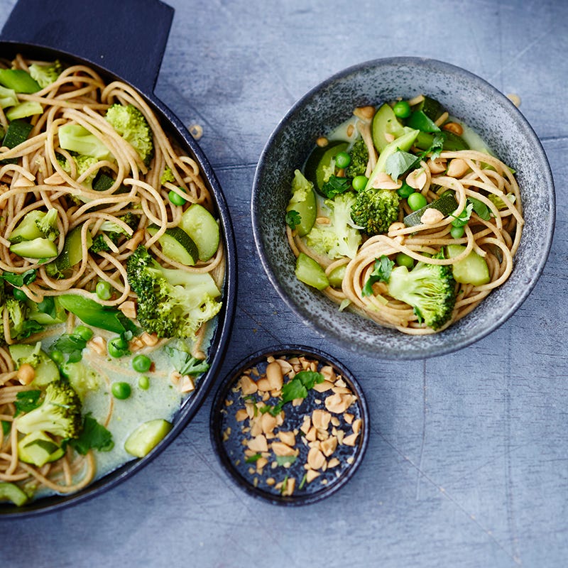 Foto van Eenpansspaghetti met groene groenten door WW