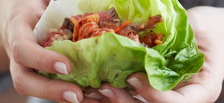 Korean-Style Steak & Kimchi Wraps
