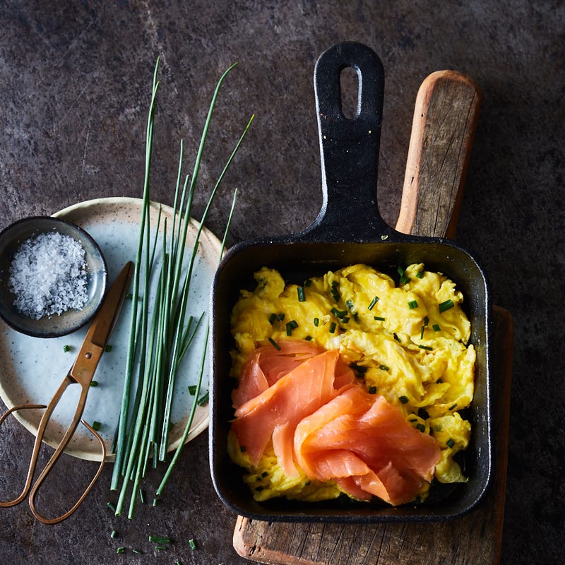Photo de Œufs brouillés au saumon fumé et ciboulette prise par WW