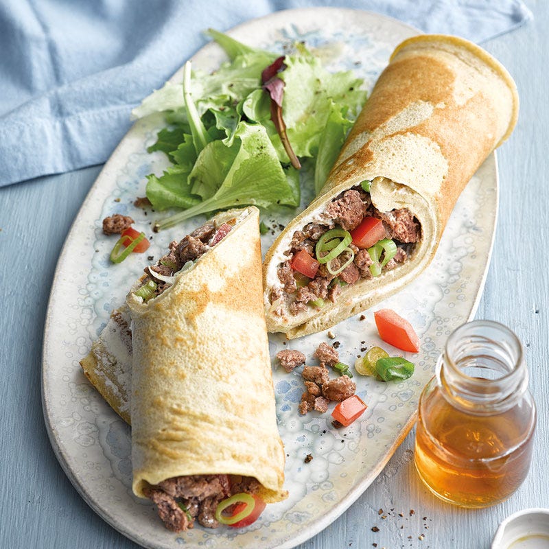 Buchweizenpfannkuchen mit Tatar