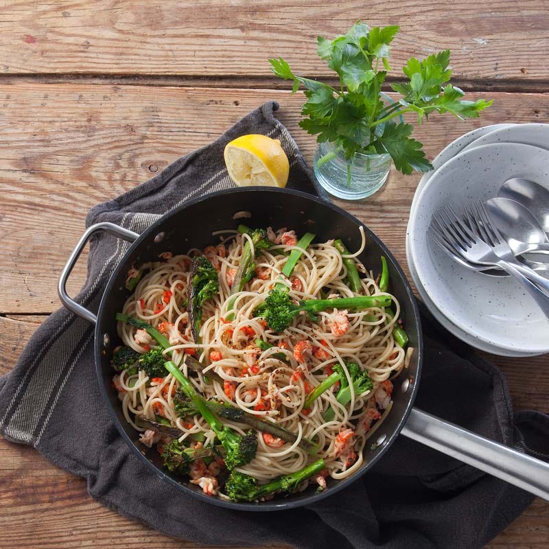 ViktVäktarna - Spaghetti med vitlöksfrästa kräftstjärtar