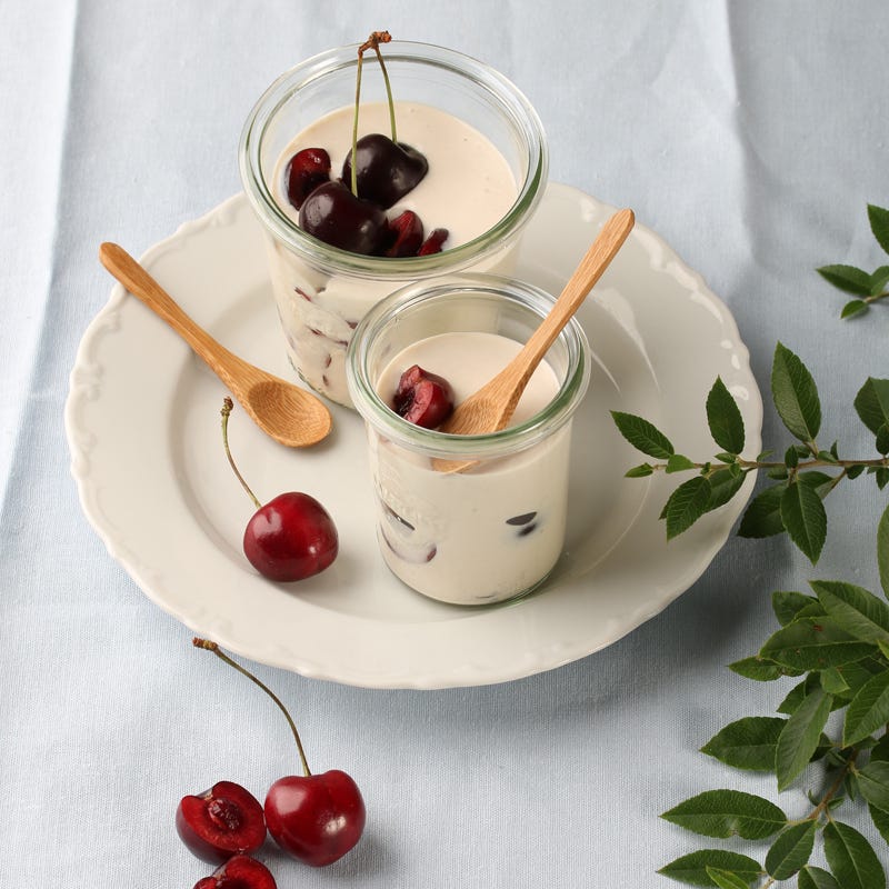 Bananenyoghurt met kersen