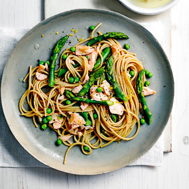 Spaghetti mit Forelle