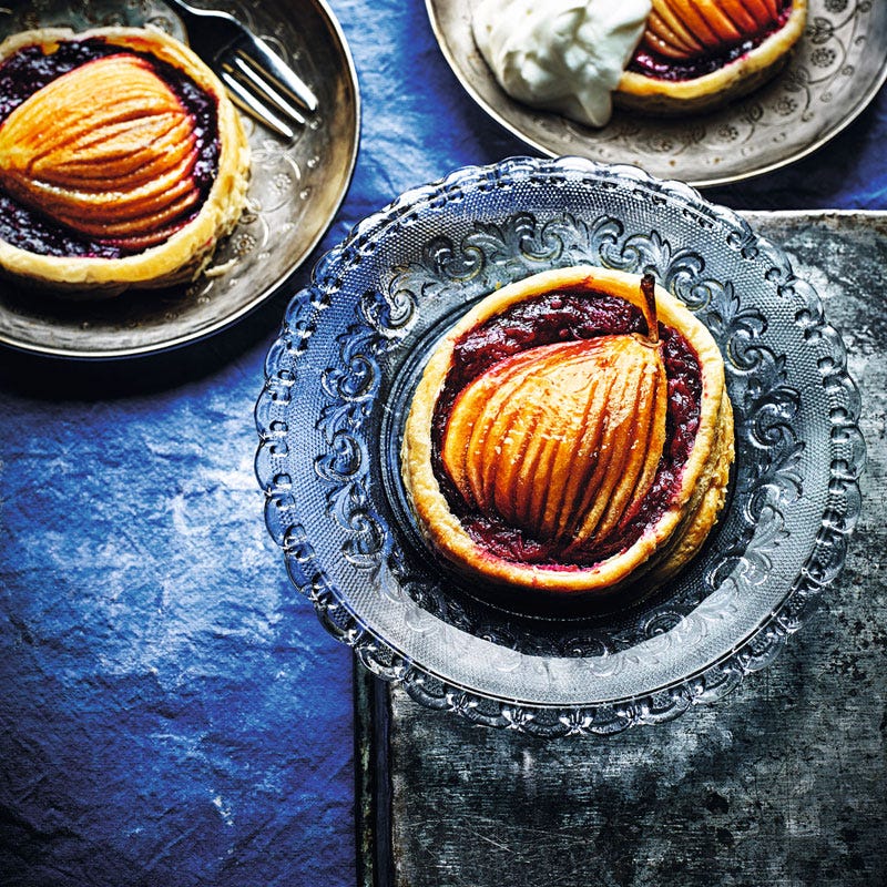 Birnen- Brombeertarte