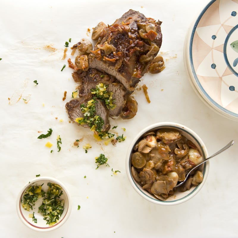 Stracotto with lemon gremolata