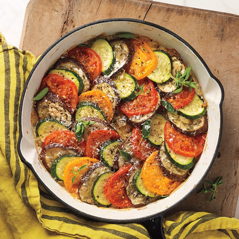Photo of Farmers' market tomato, eggplant, and zucchini casserole by WW