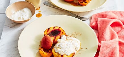 Stone fruit with cinnamon-maple syrup