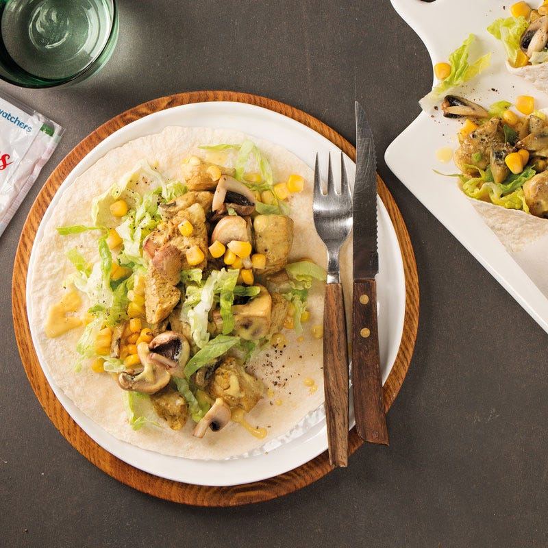 Wraps mit Curryhähnchen