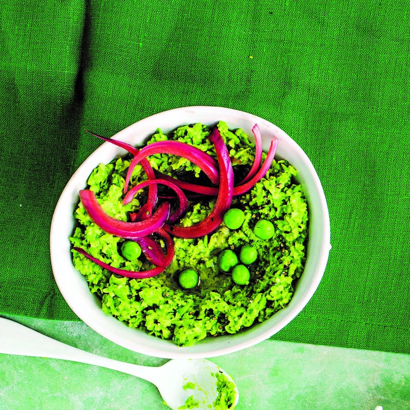 Photo of Pea houmous with pickled red onions by WW