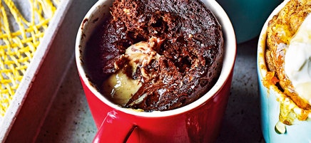 Molten chocolate & peanut butter mug cake