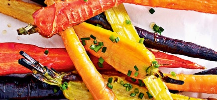 Rainbow baby carrots with honey & lemon