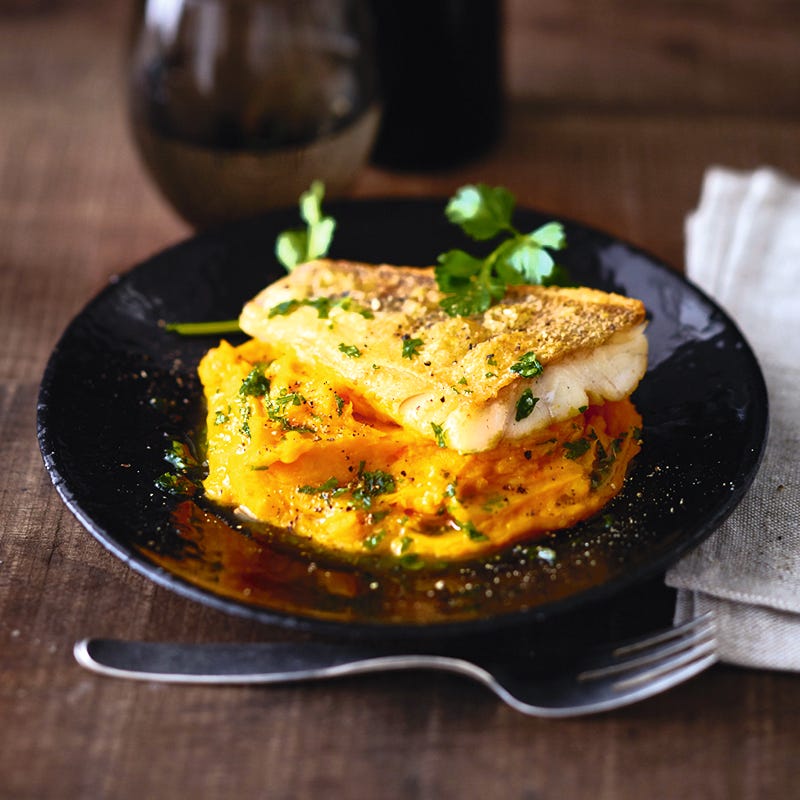 Foto van Snoekbaars met pompoen-aardappelpuree door WW