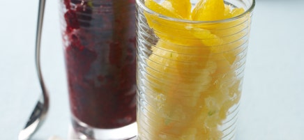 Rodevruchtensorbet met munt