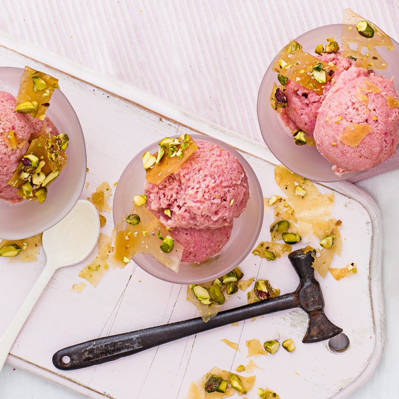 Photo of Rhubarb sorbet with pistachio brittle by WW