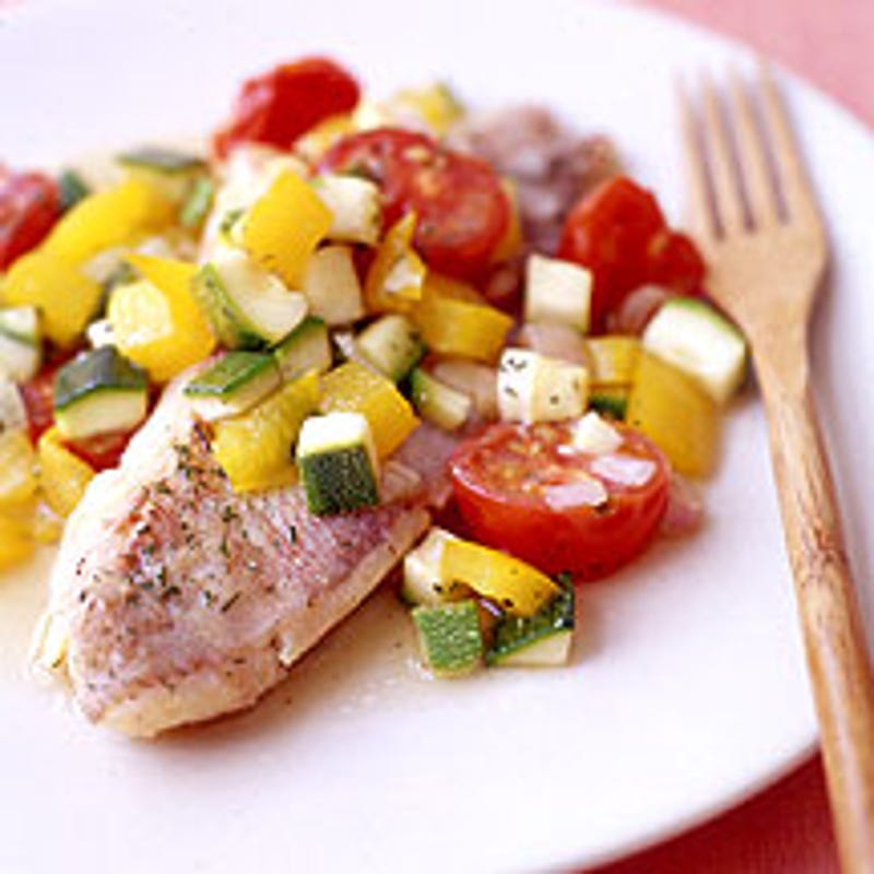 Foto van Red snapper met groenten uit de oven door WW