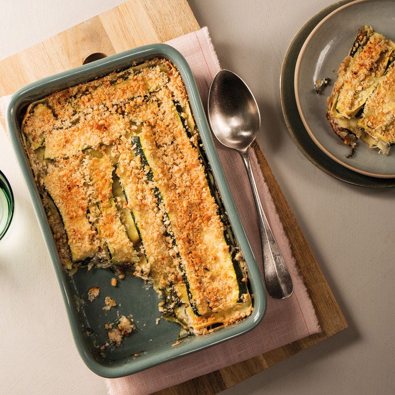 Grüne Lasagne mit Cashewkruste
