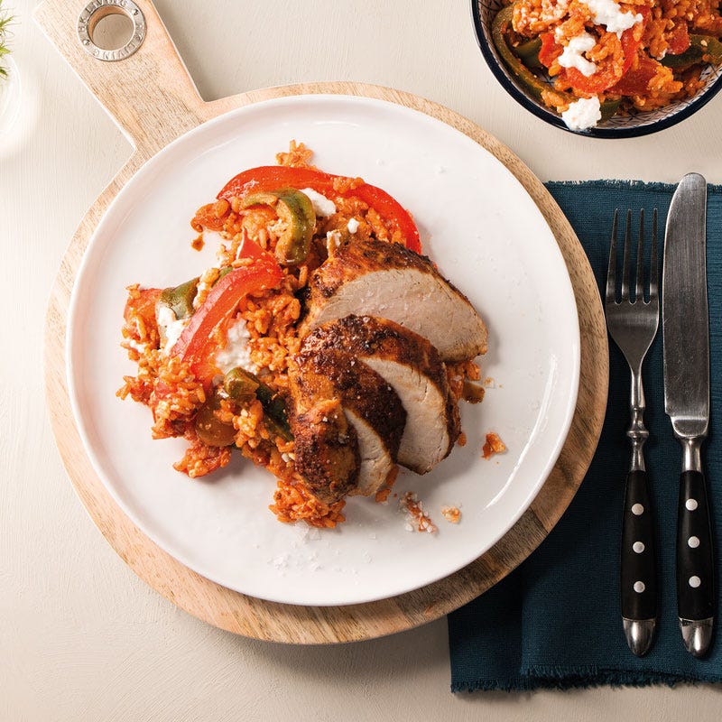 Paprika-Kümmel-Schweinefilet mit Duvec