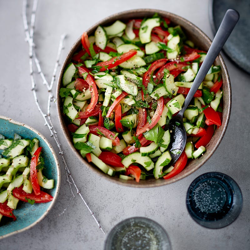 Foto van Komkommer-tomatensalade door WW