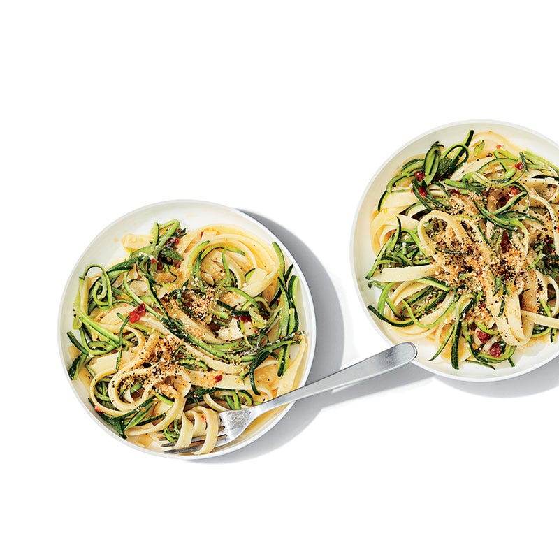 Photo of Fettuccine with zucchini, garlic and lemon by WW