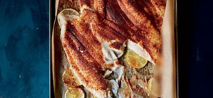 Roasted flounder with chile and lime