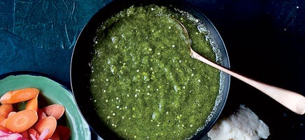 Bright green salsa verde