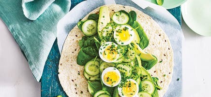 Spicy egg and avocado wrap